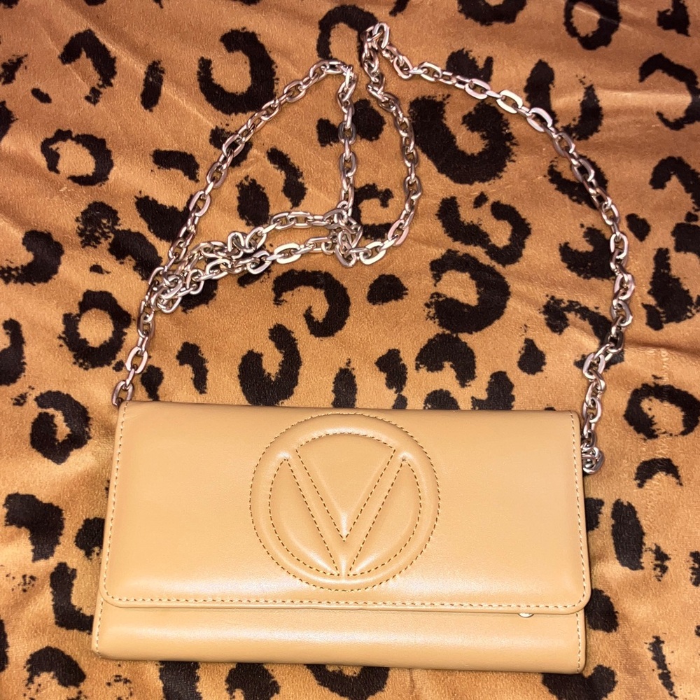 Mario Valentino Beige Leather Crossbody Bag